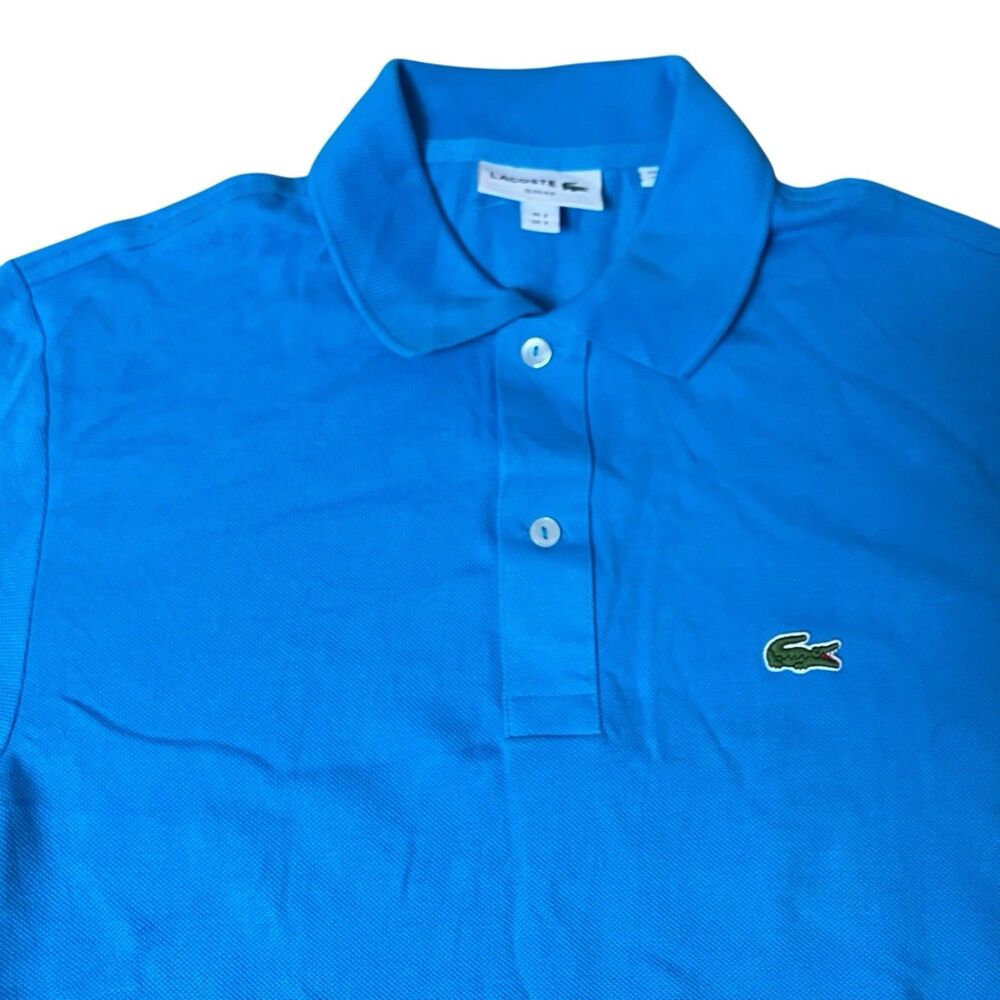 Lacoste‎ Shirt Mens Small Blue Polo Cotton Slim Fit Cotton Smart Casual Golf